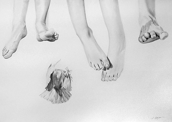 Late for the Sky II - graphite on paper artwork by Sherrie Pettigrew