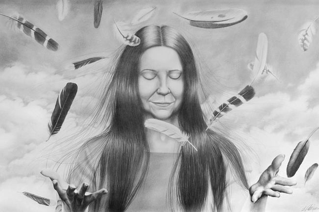 Messages - graphite on paper artwork by Sherrie Pettigrew