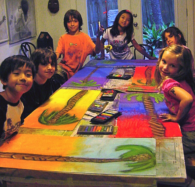 Art Class, group of children